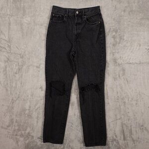 Pacsun Dad jean high rise relaxed straight women's 26 black button fly